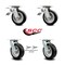 Service Caster 6 Inch Rubber on Aluminum Caster Set with Roller Bearings 2 Brake 2 Swivel Lock SCC-TTL30S620-RAR-2-BSL-2 - alternate 1